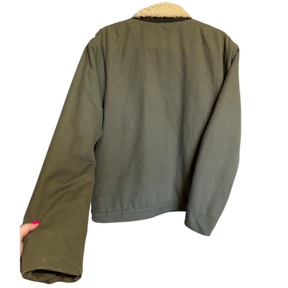 Vans Alamitos Thick Sherpa Lined Jacket In Olive Green Size Large - Picture 8 of 10